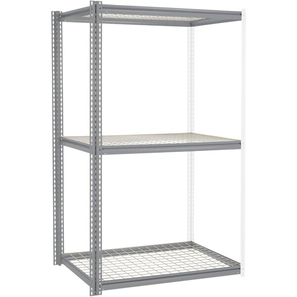 Global Industrial High Cap. Add-On Rack 48Wx24Dx60H 3 Levels Wire Deck 1500 Lb. Per Level GRY 581058GY - main